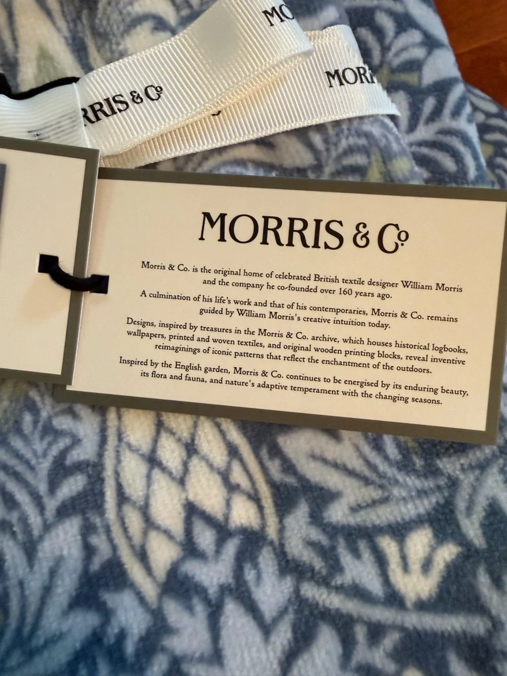 Morris & Co. NWT 5 Pc Set Botanical 3- Floral Cotton Bath Towels & 2 FingerTowel